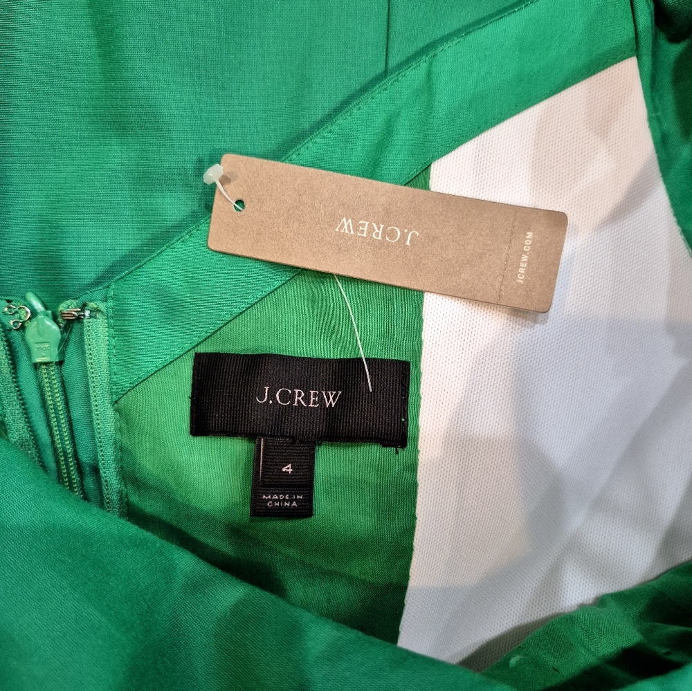NWT- J. Crew Emerald Green Off-Shoulder Midi Dress - Picture 6 of 6